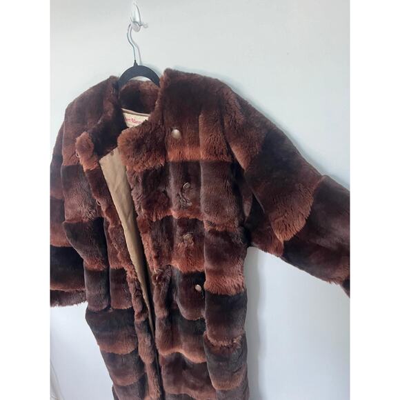 Robert Mann Furs Coat Women Large‎ Brown Mink Full Length Real Fur Vintage - Picture 9 of 12